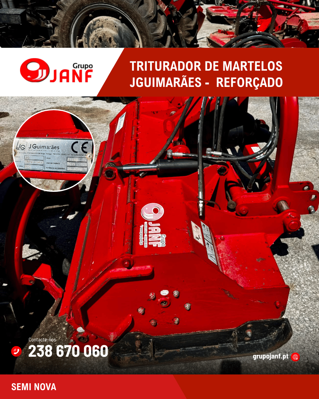 Triturador de Martelos JGuimarães Agrícola Reforçado – SEMI NOVO